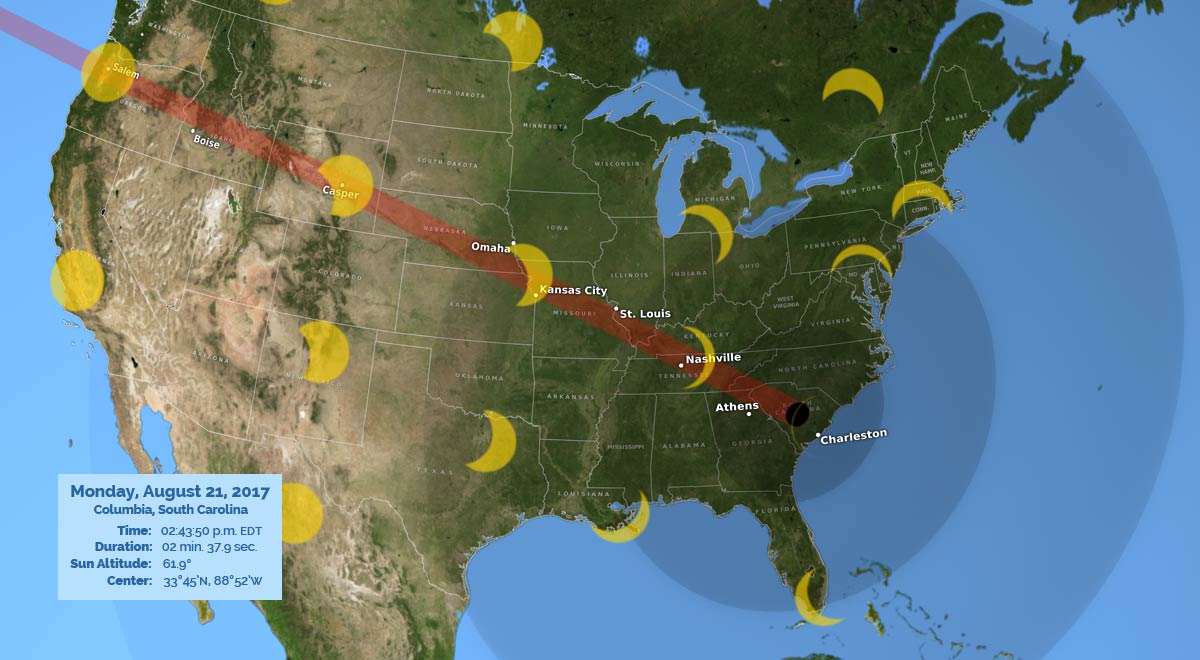 Total Solar Eclipse Map South Carolina United States Map
