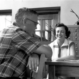 Lynn Kalmbach and Cornelia Turnbull at Dreher. 1950