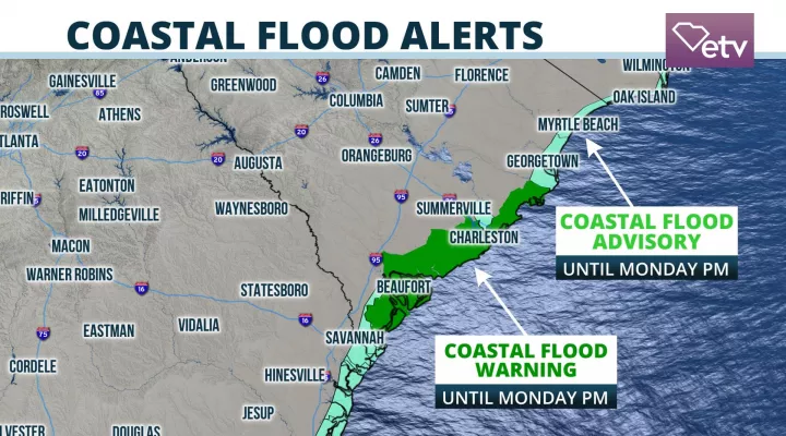 Coastal Flood Alerts on Monday