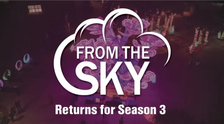 from the sky logo with footage from season 3 in background