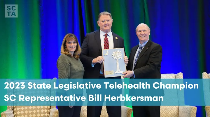 The 2023 Legislative Telehealth Champion award was presented to SC Representative William G. “Bill” Herbkersman, R-Beaufort, during the 11th Annual Telehealth Summit of South Carolina held this month in Greenville. 