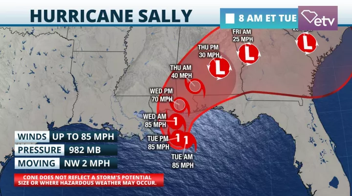Hurricane Sally Cone