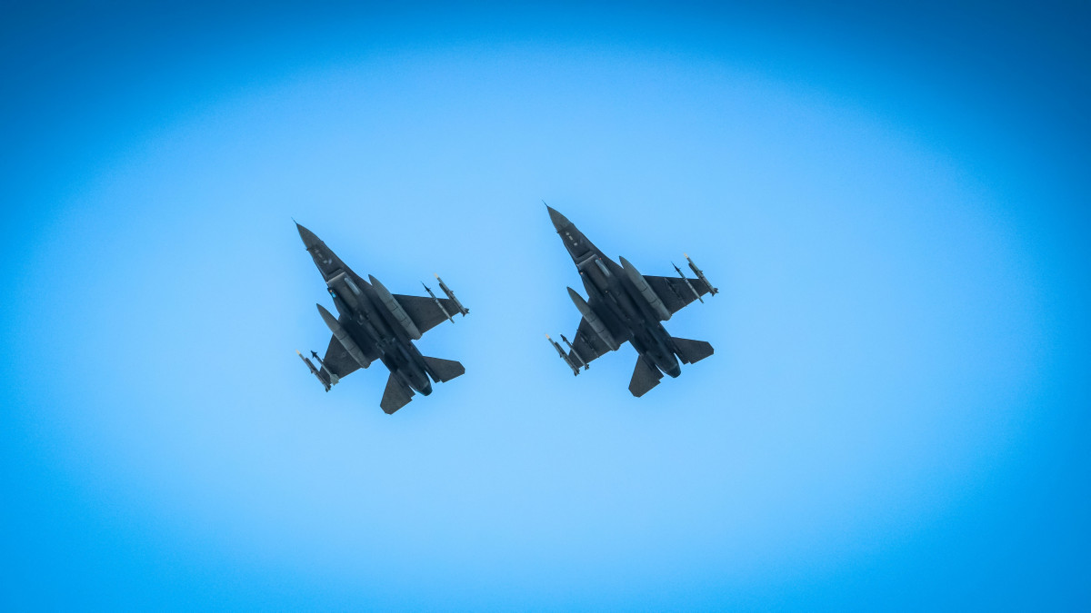 Two F-16 fighter jets