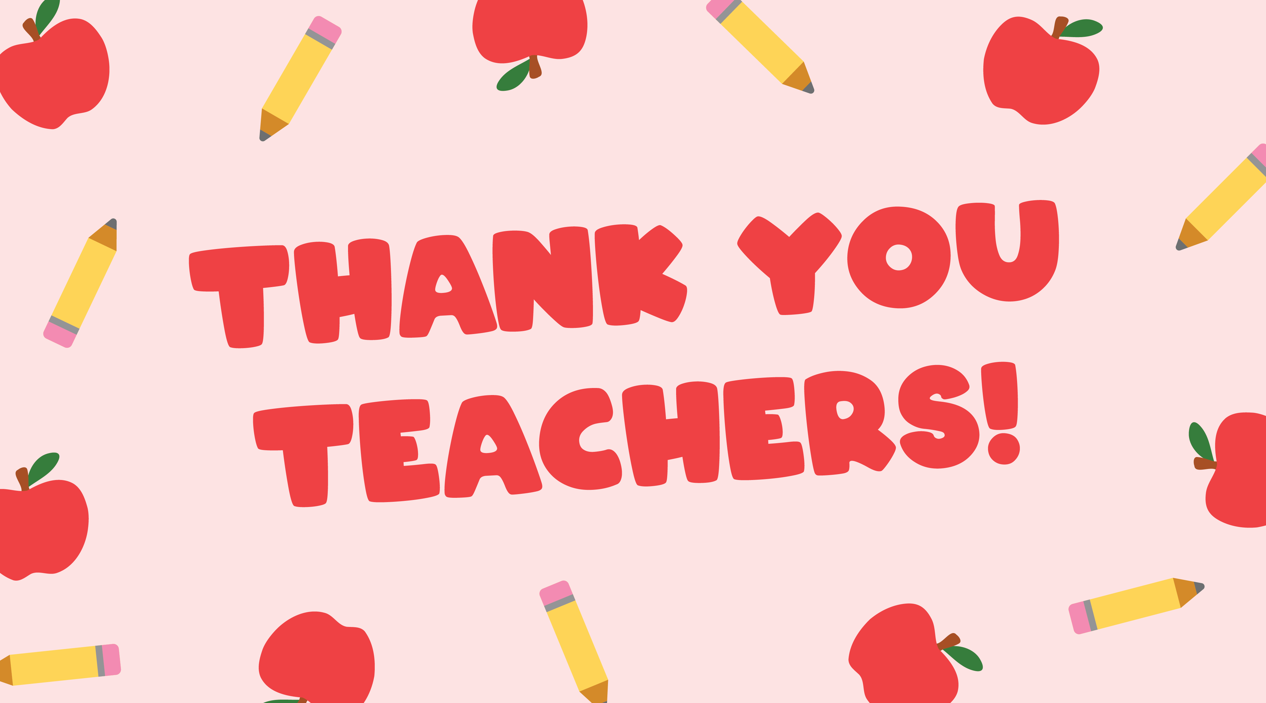 Happy Teacher Appreciation Week with Red Apples an Pencils 