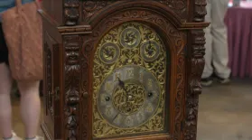 Appraisal: 1906 Black Walnut Pedestal Clock: asset-mezzanine-16x9