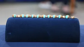 Appraisal: French Turquoise & Diamond Bracelet, ca. 1960: asset-mezzanine-16x9