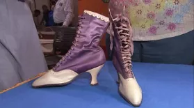 Appraisal: Leather & Silk Boots, ca. 1895: asset-mezzanine-16x9