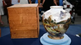 Appraisal: Noritake Hand-painted Vase with Box, ca. 1935: asset-mezzanine-16x9