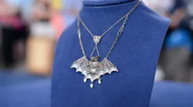 Appraisal: Silver & Plique-à-Jour Enamel Necklace, ca. 1900: asset-mezzanine-16x9