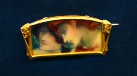 Appraisal: Lucien Hirtz Enamel & Gold Brooch, ca. 1910: asset-mezzanine-16x9