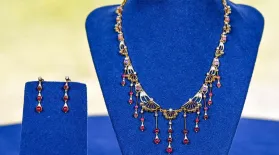 Appraisal: Carlo Giuliano Earrings & Necklace, ca. 1890: asset-mezzanine-16x9