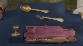 Appraisal: German Silver-gilt Travel Cutlery Set, ca. 1800: asset-mezzanine-16x9