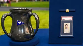 Appraisal: 1911 Philadelphia Athletics Trophy, Card & Pin: asset-mezzanine-16x9