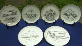 Appraisal: Robert Mayokok Plates, ca. 1960: asset-mezzanine-16x9