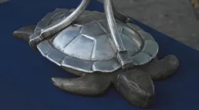 Appraisal: 1950 Hammered Aluminum Turtle-Form Towel Basin: asset-mezzanine-16x9