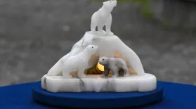 Appraisal: Italian Art Deco Alabaster Polar Bear Lamp: asset-mezzanine-16x9