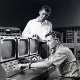 Project Coordinator Dewey Gentry and Technical Director Henry Cauthen at Dreher. 1958