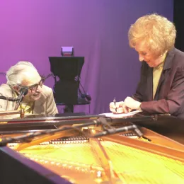 Dave Brubeck and Marian McPartland rehearse at ETV