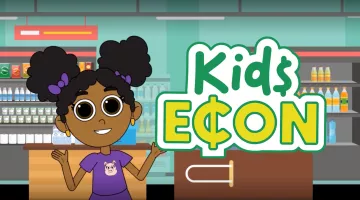 KidsEcon Logo with main character, Laila