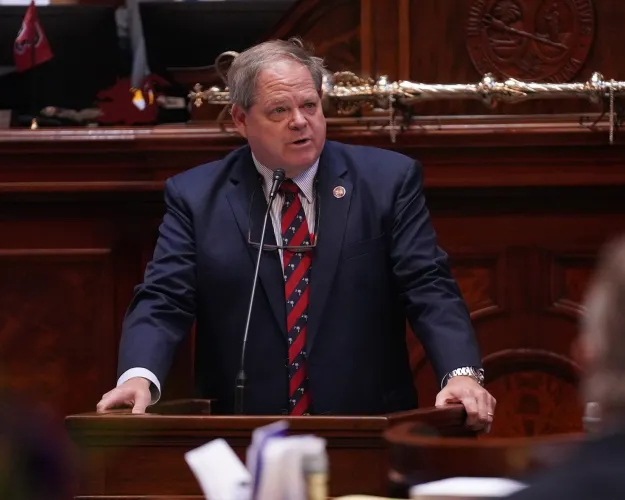 House Judiciary Committee Chairman Weston Newton, R-Beaufort, at the House well at the South Carolina Statehouse on May 6, 2025.