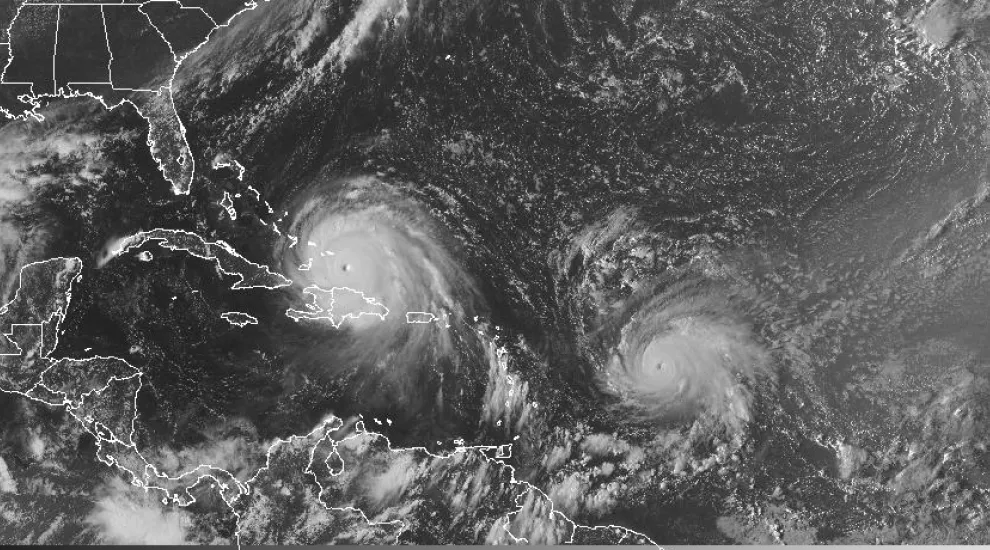 Hurricane Irma, center.