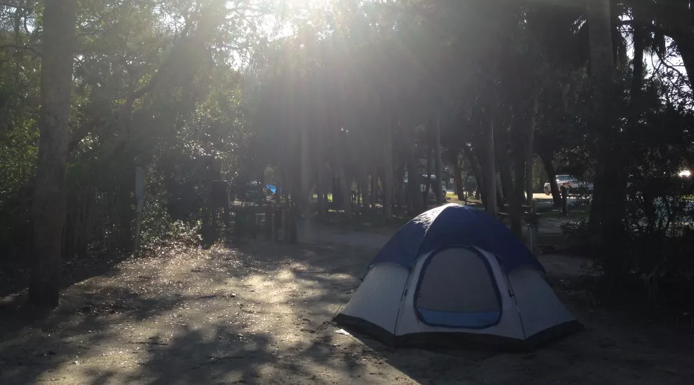 camping tent on the beach