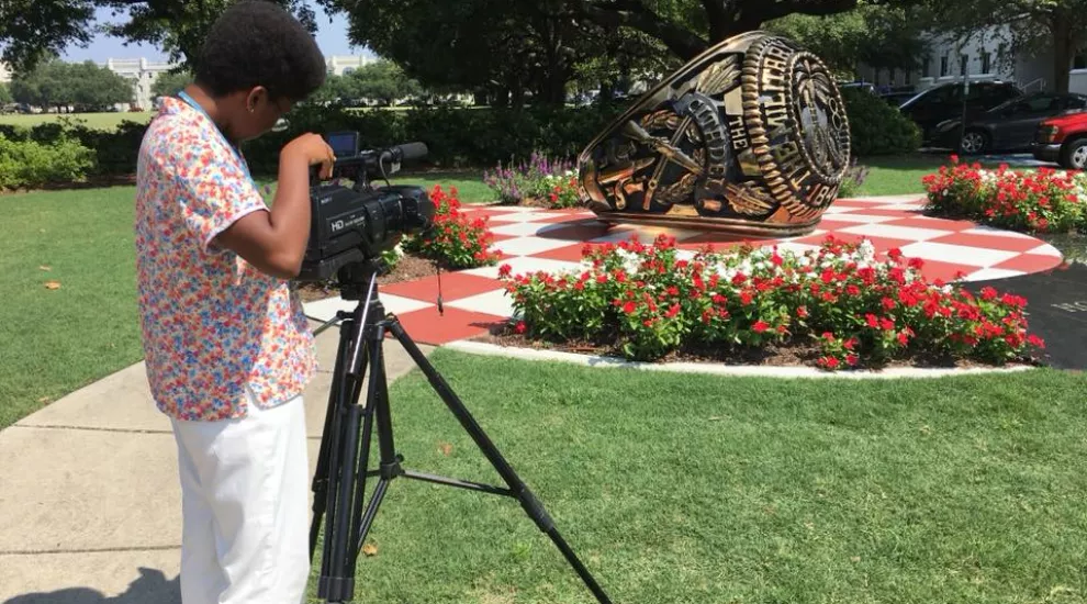 Cassidy Haynes shoots B-roll at the Citadel