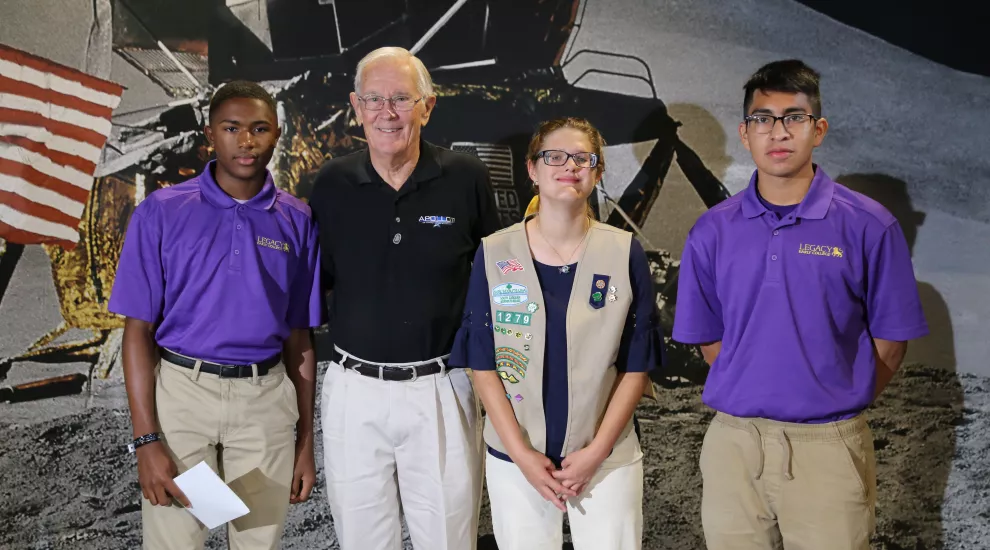 Student Reporters with General Charles Duke
