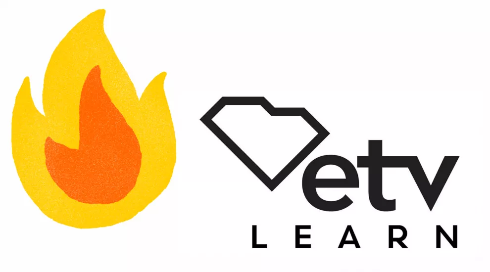 image of a flame and the ETV LEARN logo