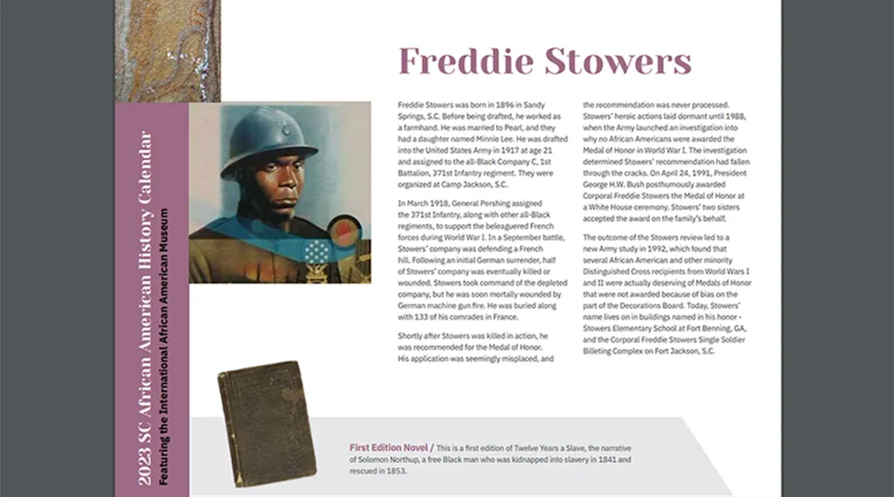 SC African American History Calendar: December Honoree - Freddie Stowers
