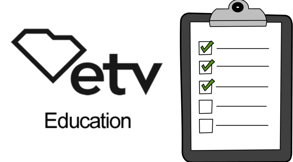 ETV Education logo and checklist graphic