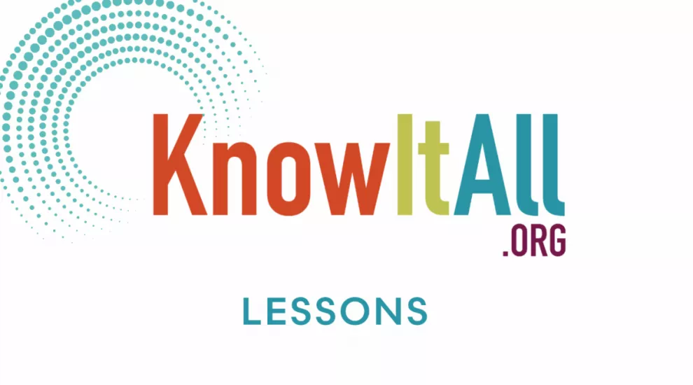 KnowItAll logo (with the word 'lessons')