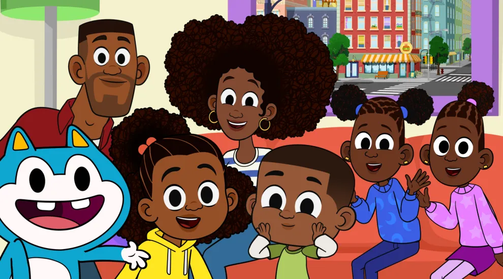 graphic showing animated cast members of new PBS KIDS show, Lyla In The Loop