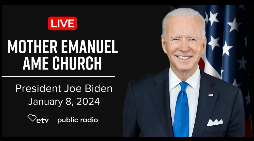 image of president biden with live stream information