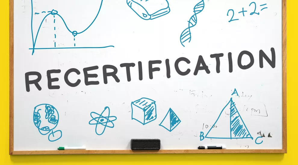 graphic showing the word 'Recertification'
