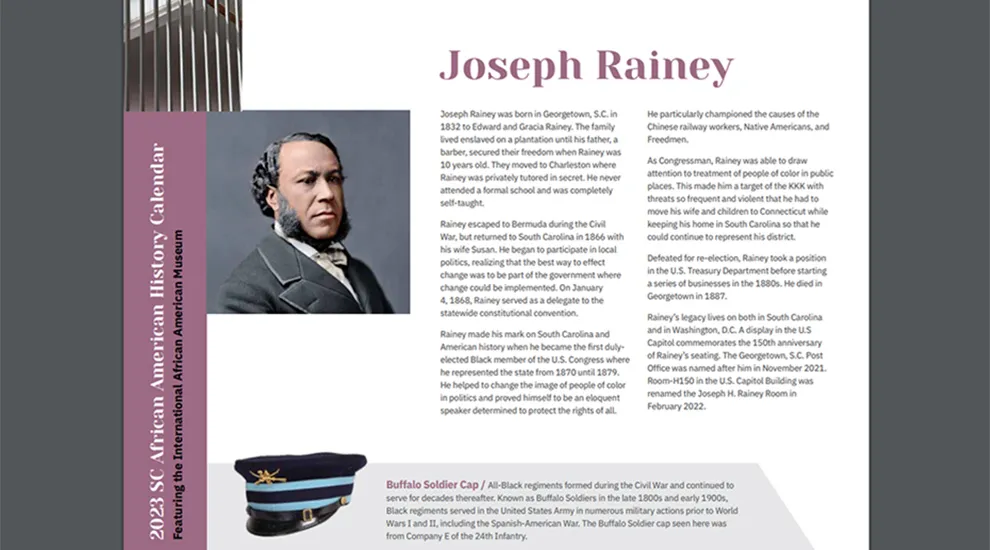 SC African American History Calendar: August Honoree - Joseph Rainey