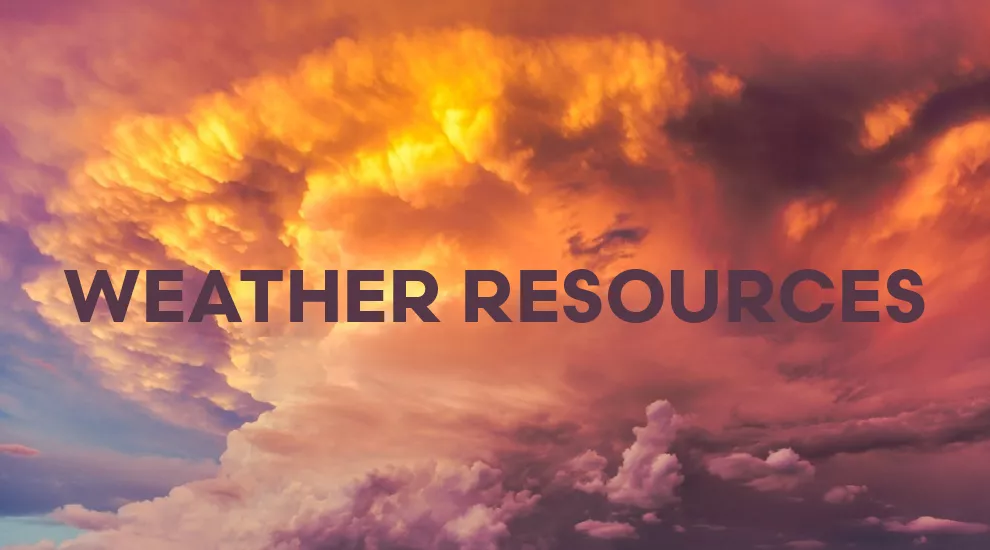 graphic showing a large cloud and the words 'Weather Resources'