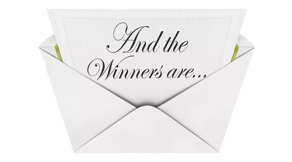 And the winners are... words rising out of envelope
