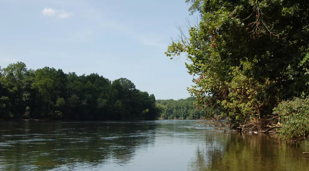 A photo of the Catawba River in Rock Hill, South Carolina. 