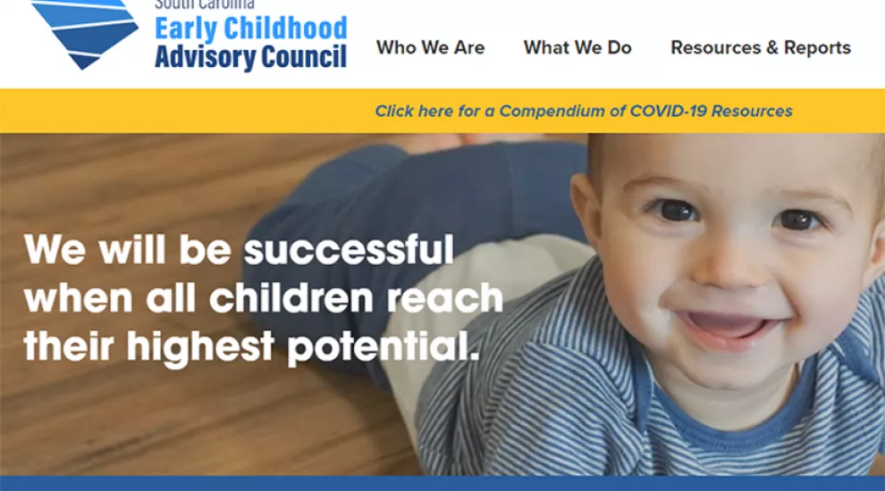 Screen shot from SC Early Childhood Advisory Council website