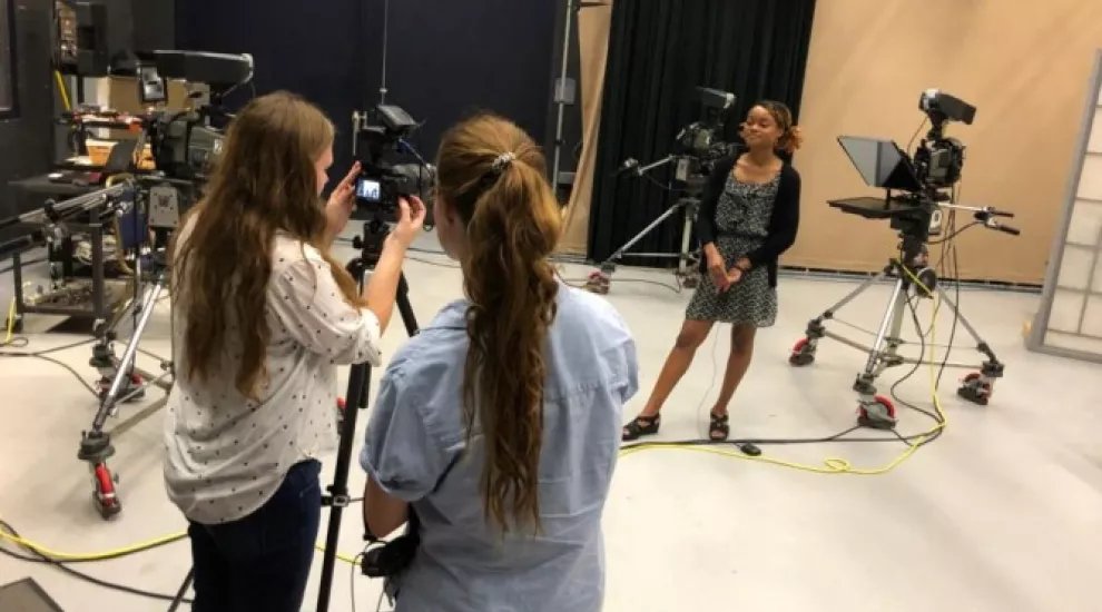 Rebecca and Jenna interviewing Shannon