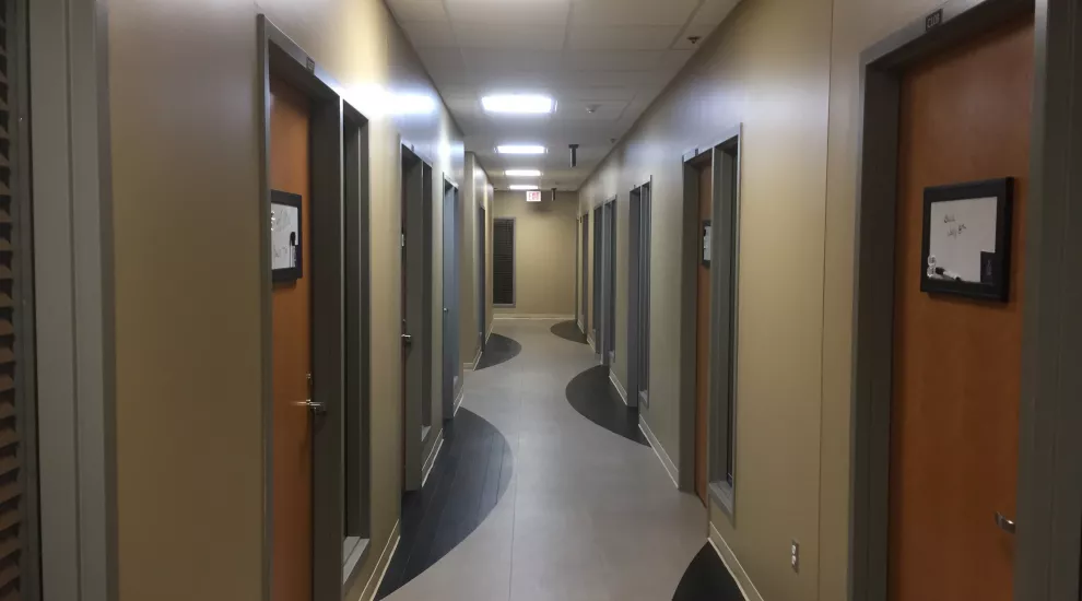 The empty hallway at SCETV