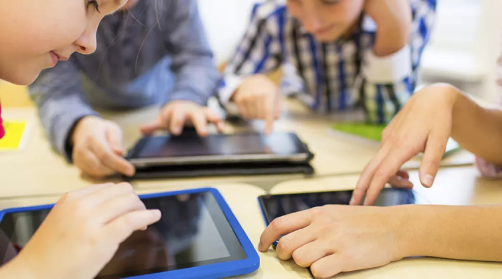 Students using tablets