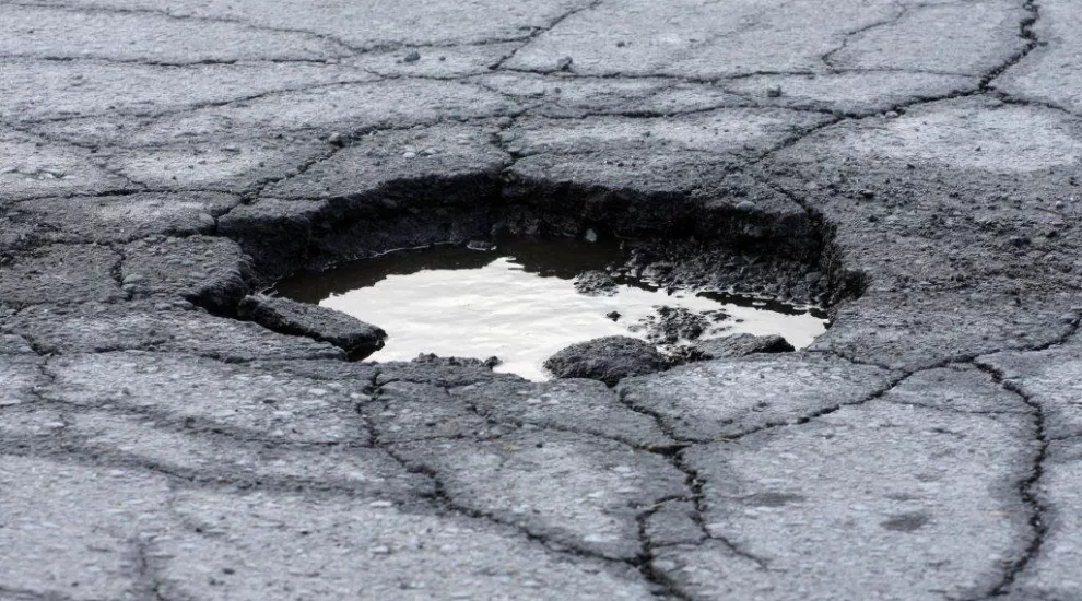 pot hole in the road
