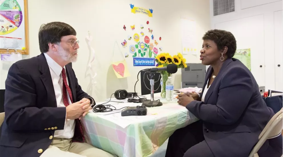 Journalist Gwen Ifill with SC Public Radio's Tut Underwood