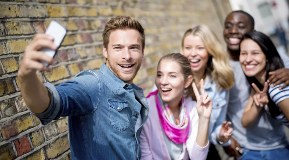 students posing for a selfie