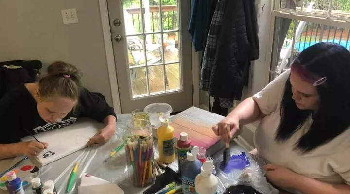 Mary Ashley tries to stay busy while staying home with her sister Allison during the coronavirus pandemic