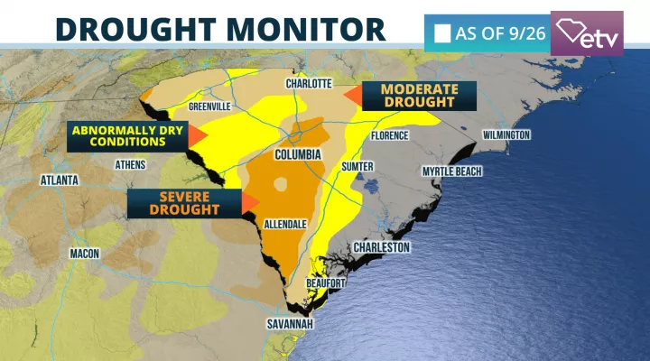 map of drought zones across south carolina