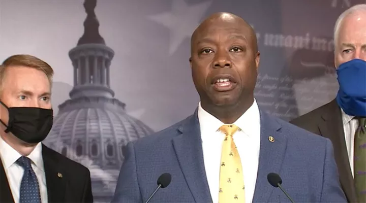 Sen. Tim Scott (R-SC) announces his police reform bill on June 17, 2020.