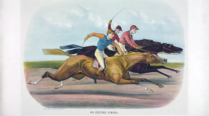 Currier & Ives & Cameron, J. (ca. 1884) An exciting finish
